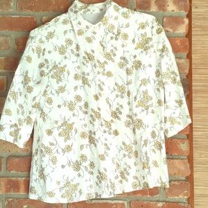 Golden flower blouse 3/4 sleeves